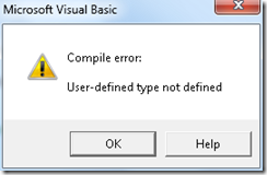 Error you will get if there is no reference to the Microsoft ActiveX Data Objects 2.8 Library Error you will get if there is no reference to the Microsoft ActiveX Data Objects 2.8 Library