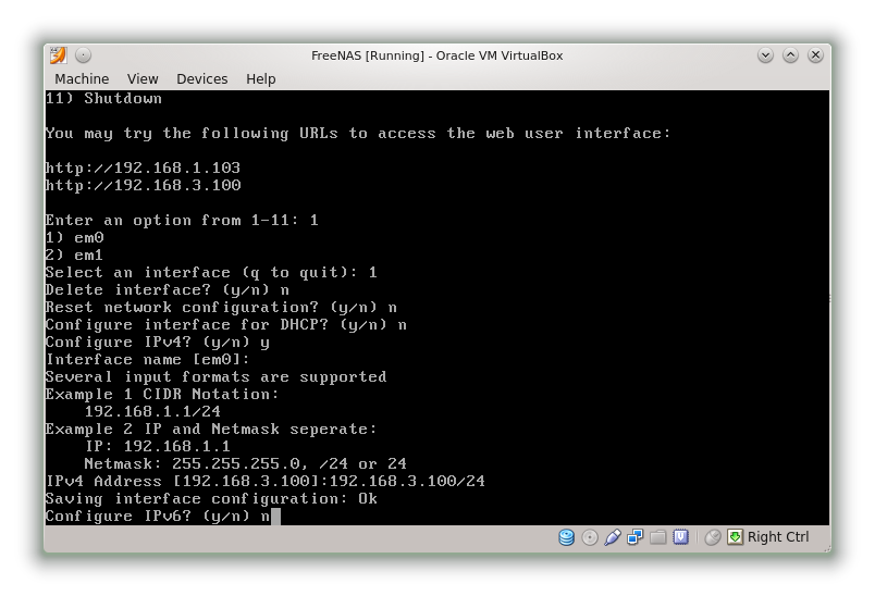 4 - FreeNAS Network Configuration