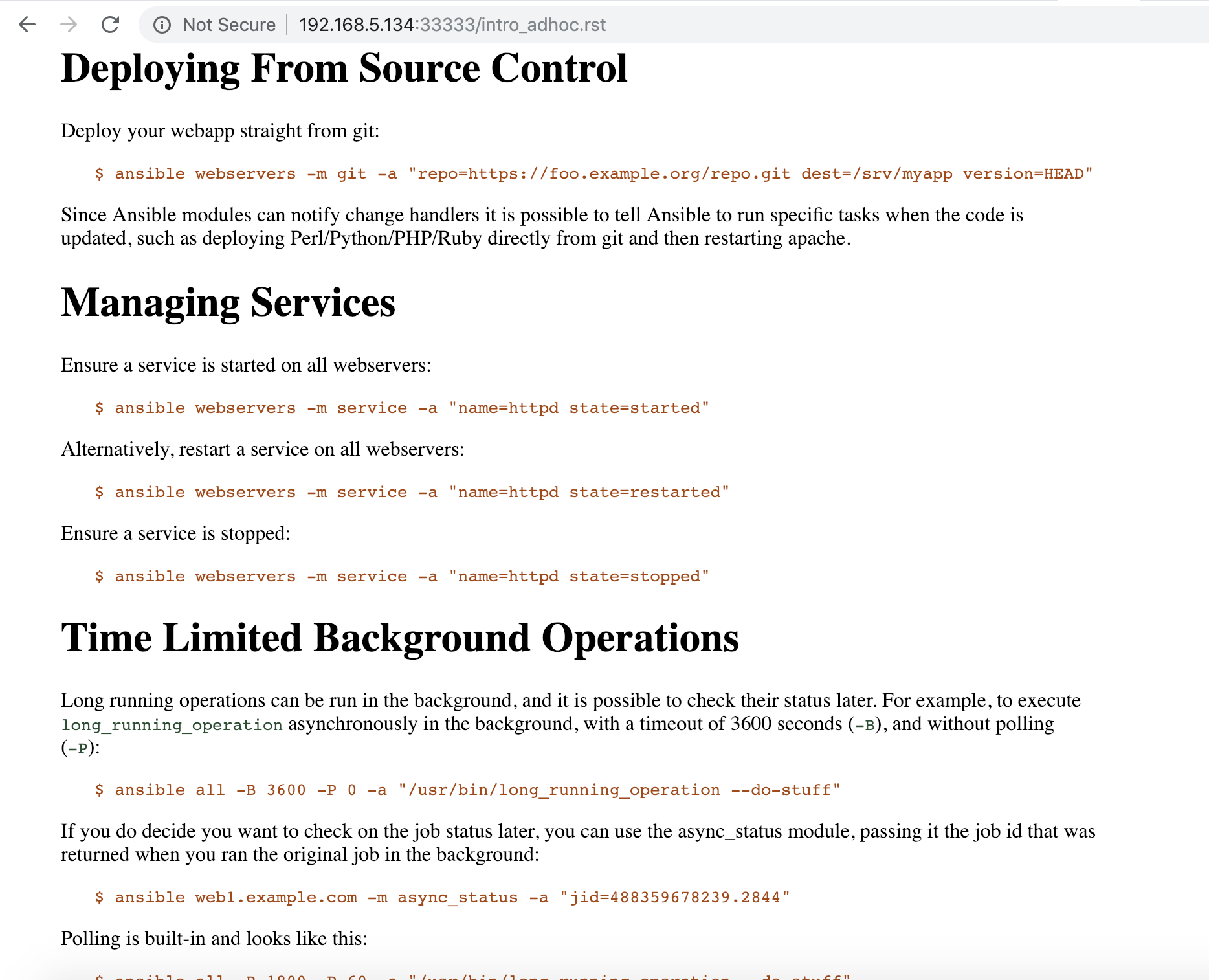 ansible documentation