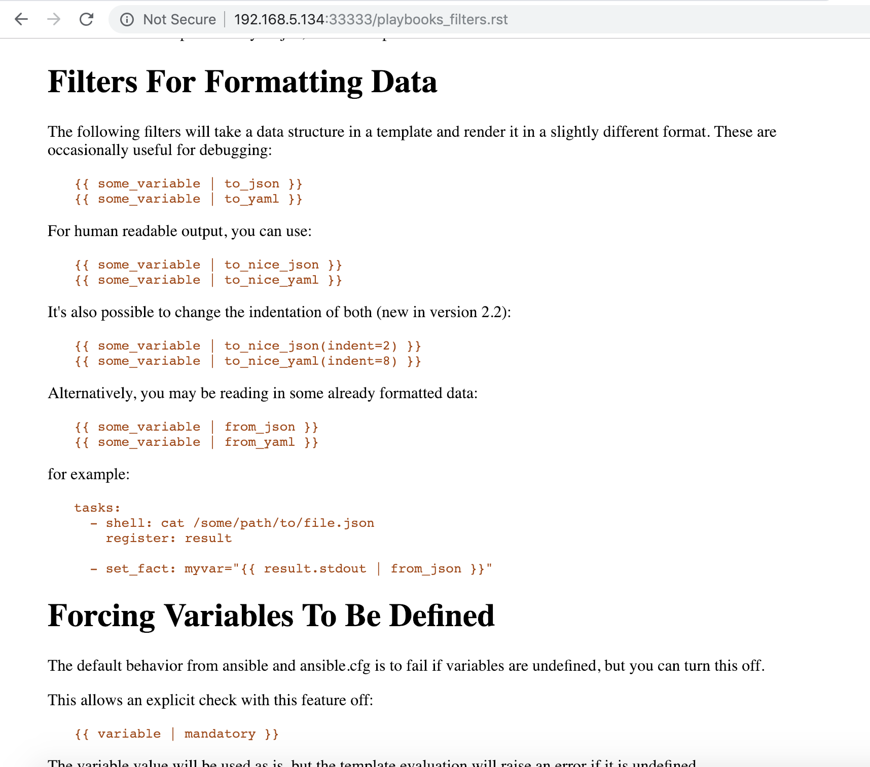 ansible documentation