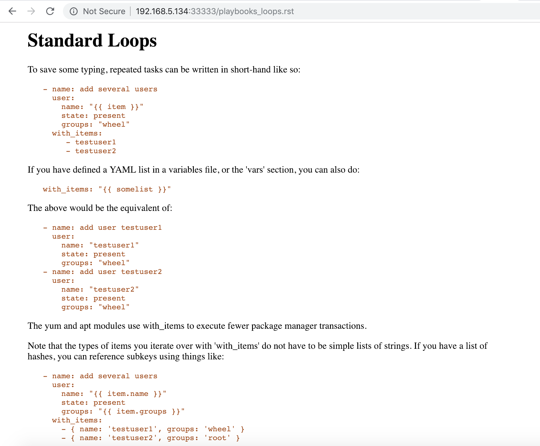 ansible documentation